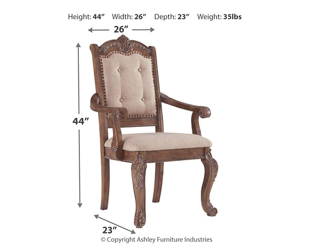 Ashley Express - Charmond Dining UPH Arm Chair (2/CN) at Towne & Country Furniture (AL) furniture, home furniture, home decor, sofa, bedding