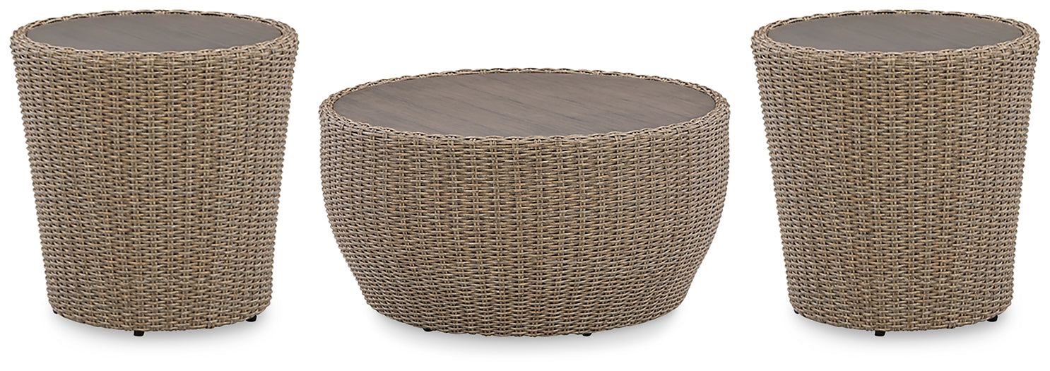 Ashley Express - Danson Outdoor Coffee Table with 2 End Tables at Towne & Country Furniture (AL) furniture, home furniture, home decor, sofa, bedding