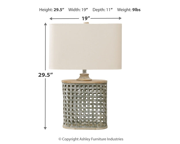 Ashley Express - Deondra Metal Table Lamp (1/CN) at Towne & Country Furniture (AL) furniture, home furniture, home decor, sofa, bedding