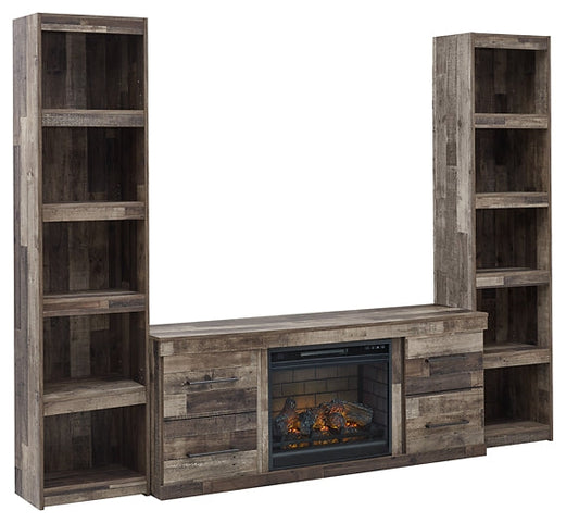 Ashley Express - Derekson 3-Piece Entertainment Center with Electric Fireplace at Towne & Country Furniture (AL) furniture, home furniture, home decor, sofa, bedding