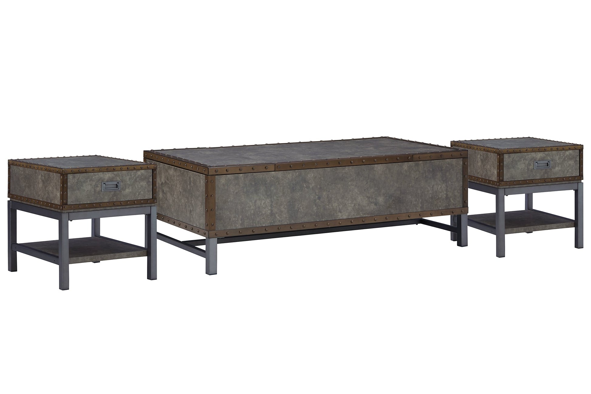 Ashley Express - Derrylin Coffee Table with 2 End Tables at Towne & Country Furniture (AL) furniture, home furniture, home decor, sofa, bedding