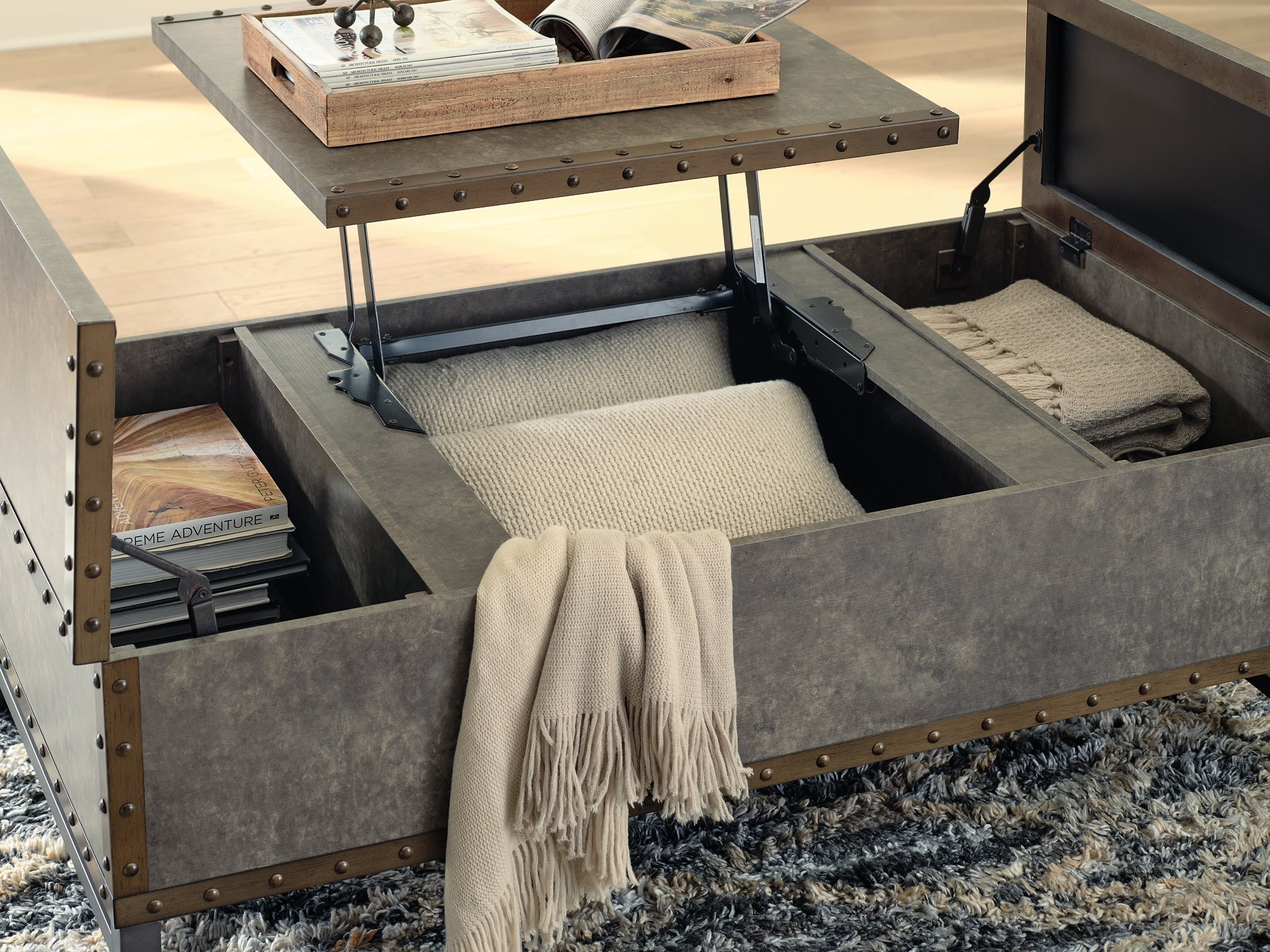 Ashley Express - Derrylin Lift Top Cocktail Table at Towne & Country Furniture (AL) furniture, home furniture, home decor, sofa, bedding