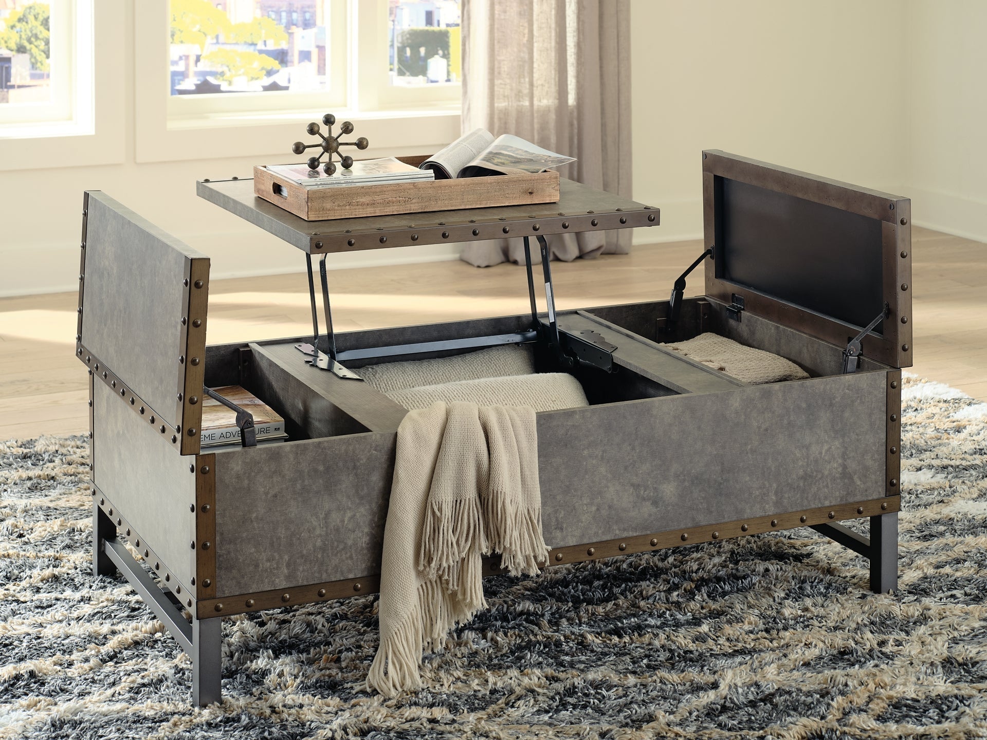 Ashley Express - Derrylin Lift Top Cocktail Table at Towne & Country Furniture (AL) furniture, home furniture, home decor, sofa, bedding