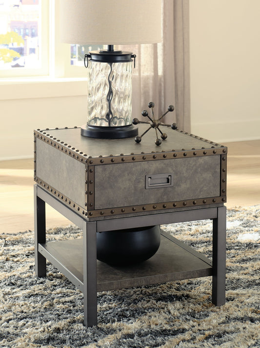 Ashley Express - Derrylin Rectangular End Table at Towne & Country Furniture (AL) furniture, home furniture, home decor, sofa, bedding