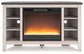 Ashley Express - Dorrinson Corner TV Stand with Electric Fireplace at Towne & Country Furniture (AL) furniture, home furniture, home decor, sofa, bedding