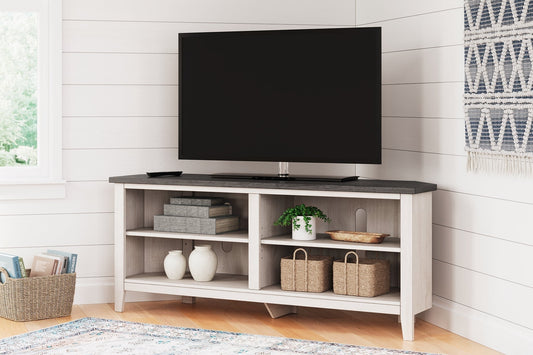 Ashley Express - Dorrinson Medium Corner TV Stand at Towne & Country Furniture (AL) furniture, home furniture, home decor, sofa, bedding