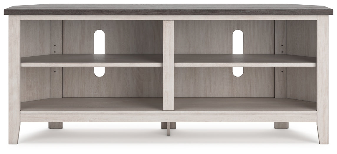 Ashley Express - Dorrinson Medium Corner TV Stand at Towne & Country Furniture (AL) furniture, home furniture, home decor, sofa, bedding