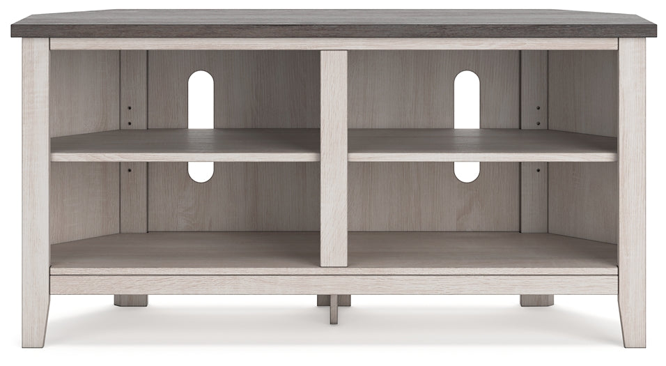 Ashley Express - Dorrinson Small Corner TV Stand at Towne & Country Furniture (AL) furniture, home furniture, home decor, sofa, bedding