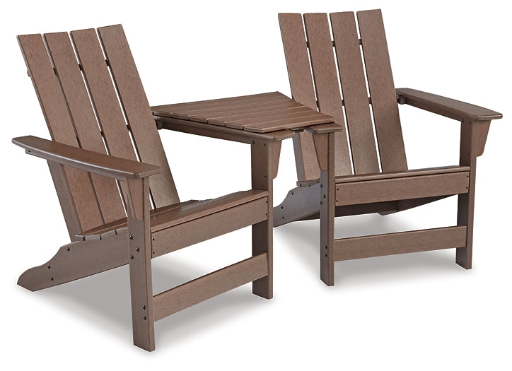 Ashley Express - Emmeline 2 Adirondack Chairs with Connector Table at Towne & Country Furniture (AL) furniture, home furniture, home decor, sofa, bedding