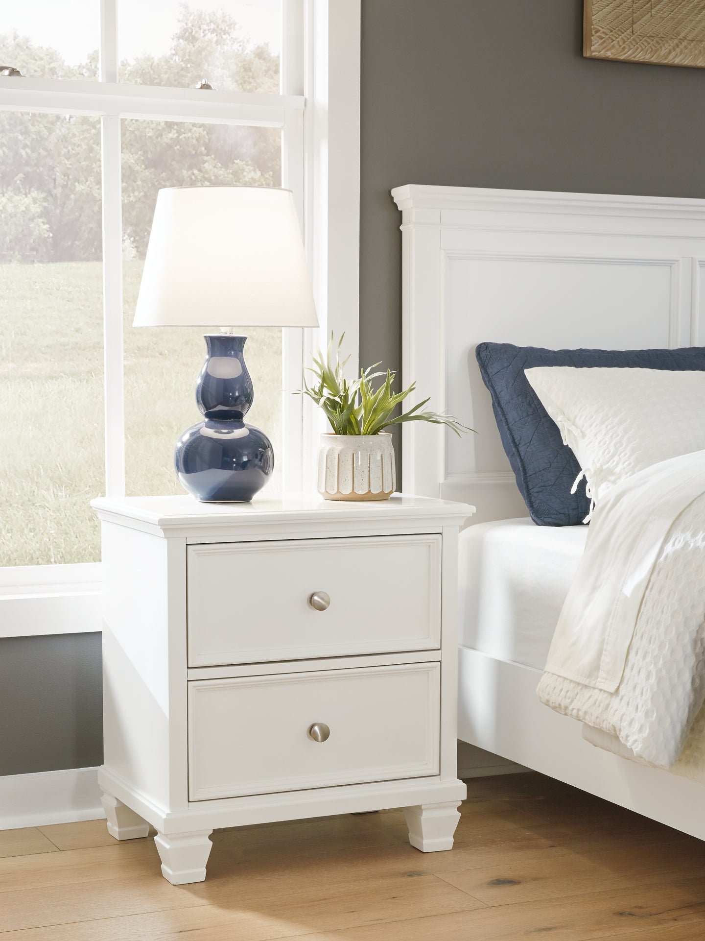 Ashley Express - Fortman Two Drawer Night Stand at Towne & Country Furniture (AL) furniture, home furniture, home decor, sofa, bedding