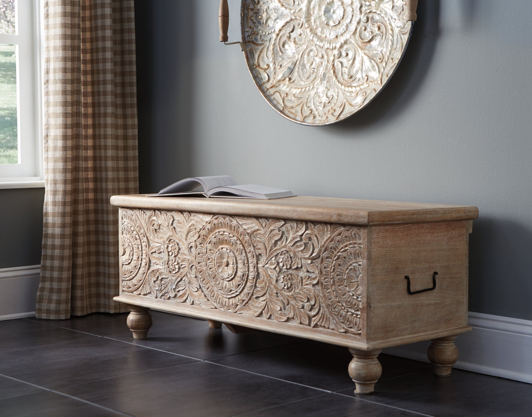 Ashley Express - Fossil Ridge Storage Bench at Towne & Country Furniture (AL) furniture, home furniture, home decor, sofa, bedding