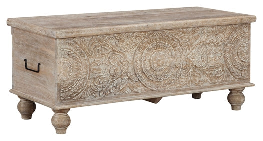 Ashley Express - Fossil Ridge Storage Bench at Towne & Country Furniture (AL) furniture, home furniture, home decor, sofa, bedding