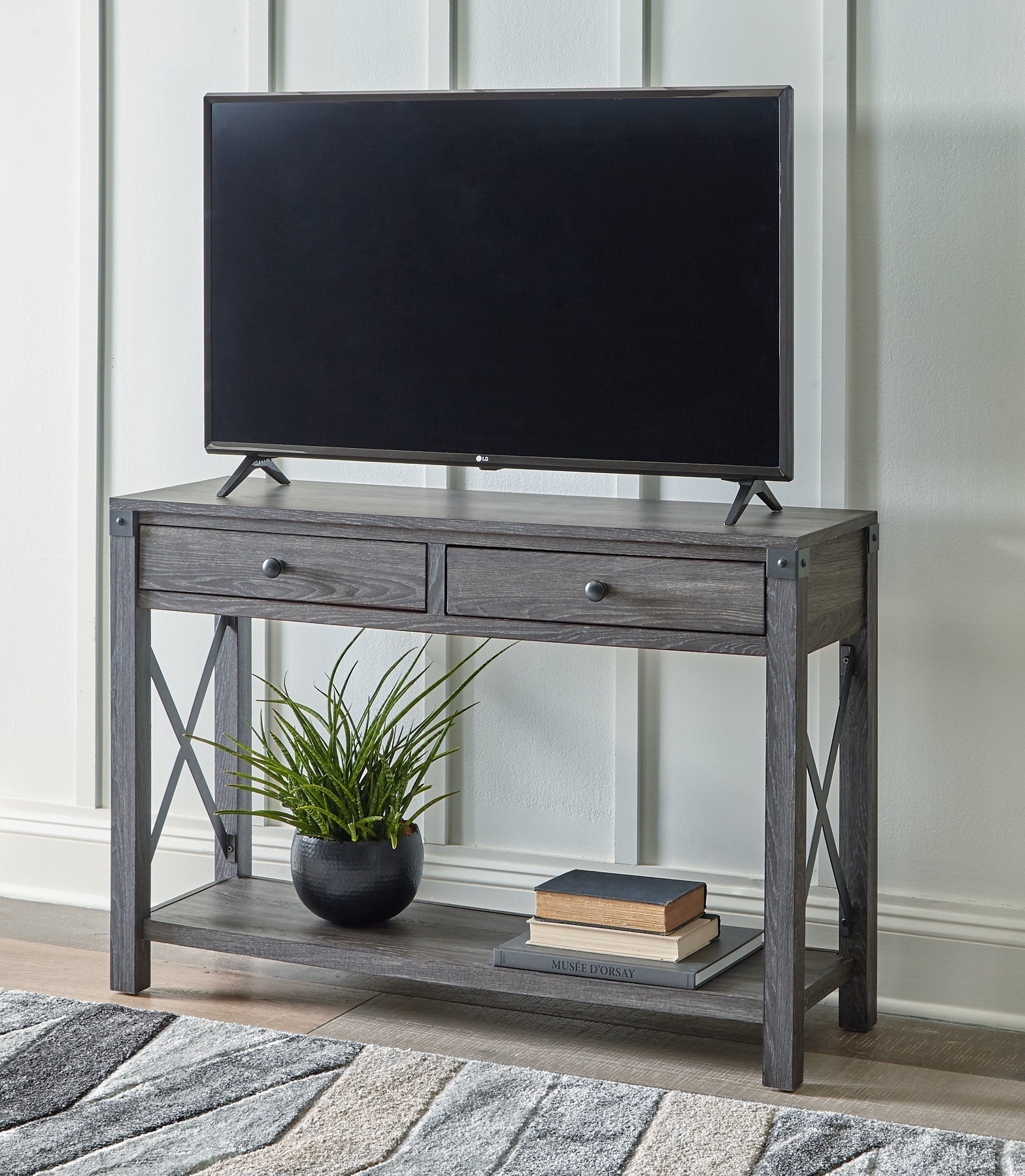Ashley Express - Freedan Console Sofa Table at Towne & Country Furniture (AL) furniture, home furniture, home decor, sofa, bedding