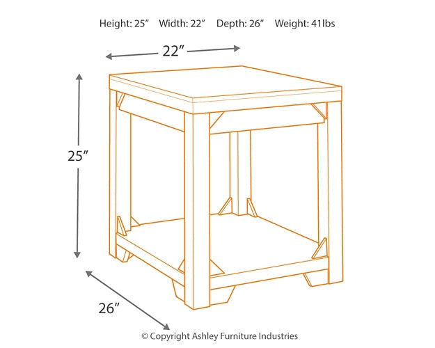 Ashley Express - Fregine Rectangular End Table at Towne & Country Furniture (AL) furniture, home furniture, home decor, sofa, bedding