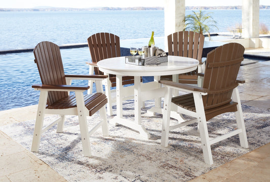 Ashley Express - Genesis Bay Outdoor Dining Table and 4 Chairs at Towne & Country Furniture (AL) furniture, home furniture, home decor, sofa, bedding