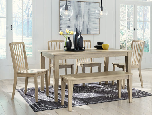 Ashley Express - Gleanville Dining Table and 4 Chairs and Bench at Towne & Country Furniture (AL) furniture, home furniture, home decor, sofa, bedding