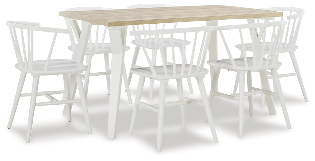Ashley Express - Grannen Dining Table and 6 Chairs at Towne & Country Furniture (AL) furniture, home furniture, home decor, sofa, bedding