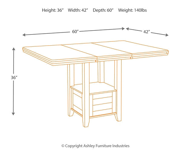 Ashley Express - Haddigan RECT DRM Counter EXT Table at Towne & Country Furniture (AL) furniture, home furniture, home decor, sofa, bedding