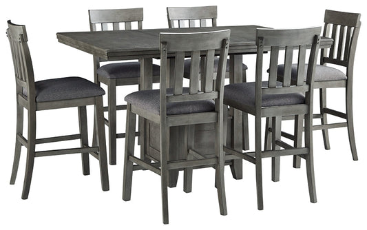 Ashley Express - Hallanden Counter Height Dining Table and 6 Barstools at Towne & Country Furniture (AL) furniture, home furniture, home decor, sofa, bedding