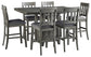 Ashley Express - Hallanden Counter Height Dining Table and 6 Barstools at Towne & Country Furniture (AL) furniture, home furniture, home decor, sofa, bedding