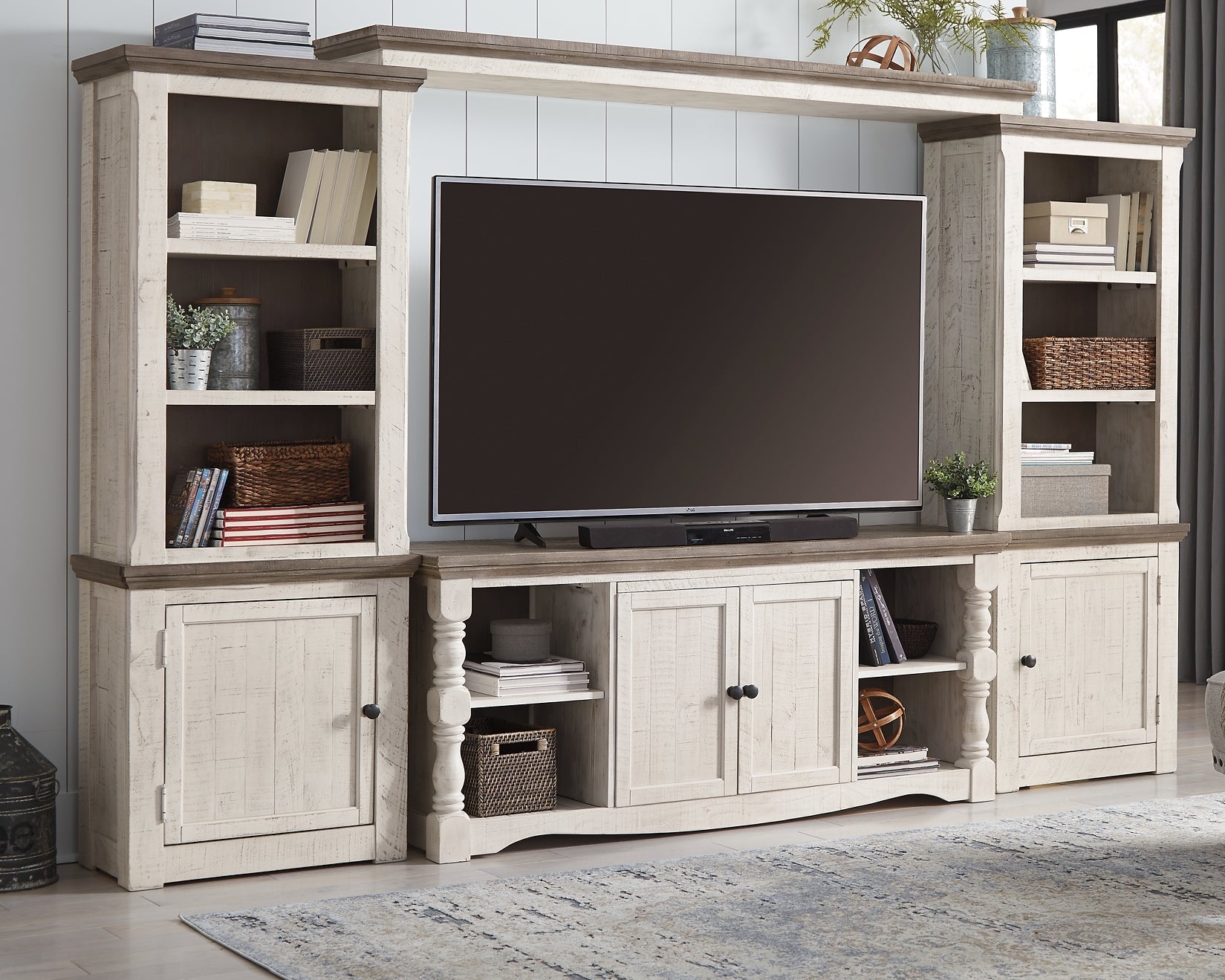 Ashley Express - Havalance 4-Piece Entertainment Center at Towne & Country Furniture (AL) furniture, home furniture, home decor, sofa, bedding