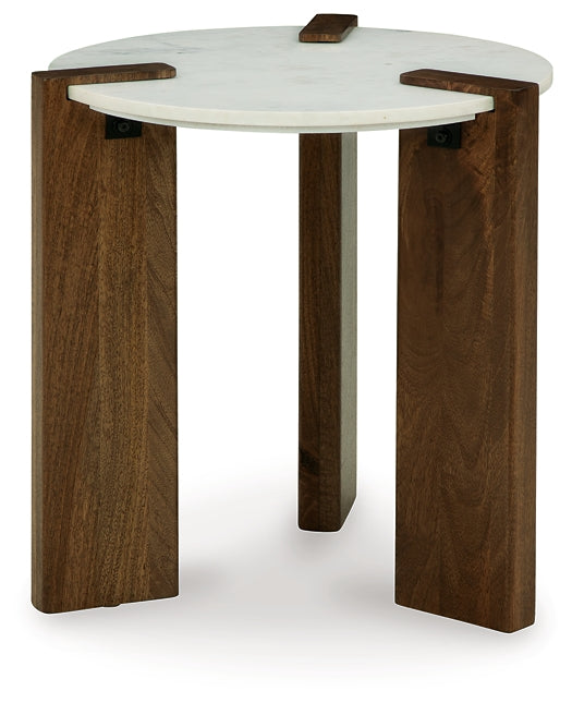 Ashley Express - Isanti Round End Table at Towne & Country Furniture (AL) furniture, home furniture, home decor, sofa, bedding
