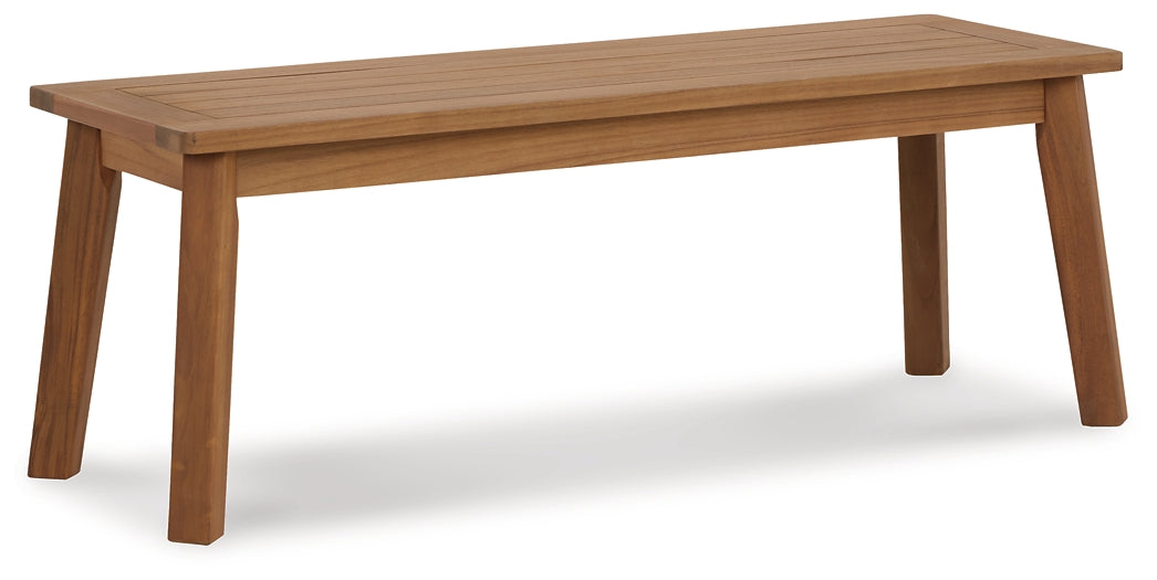 Ashley Express - Janiyah Outdoor Dining Table and 2 Benches at Towne & Country Furniture (AL) furniture, home furniture, home decor, sofa, bedding