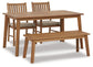 Ashley Express - Janiyah Outdoor Dining Table and 2 Chairs and Bench at Towne & Country Furniture (AL) furniture, home furniture, home decor, sofa, bedding