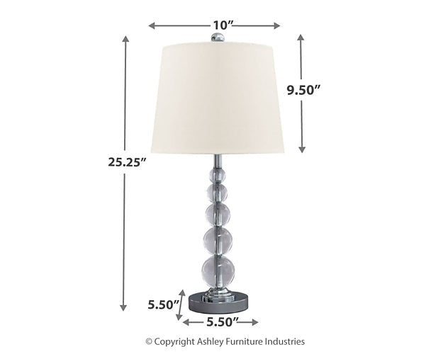 Ashley Express - Joaquin Crystal Table Lamp (2/CN) at Towne & Country Furniture (AL) furniture, home furniture, home decor, sofa, bedding