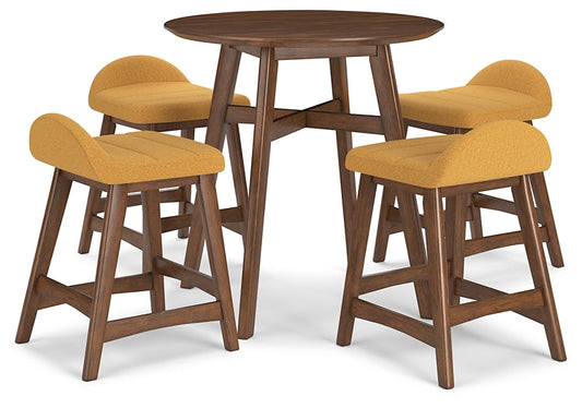 Ashley Express - Lyncott Counter Height Dining Table and 4 Barstools at Towne & Country Furniture (AL) furniture, home furniture, home decor, sofa, bedding