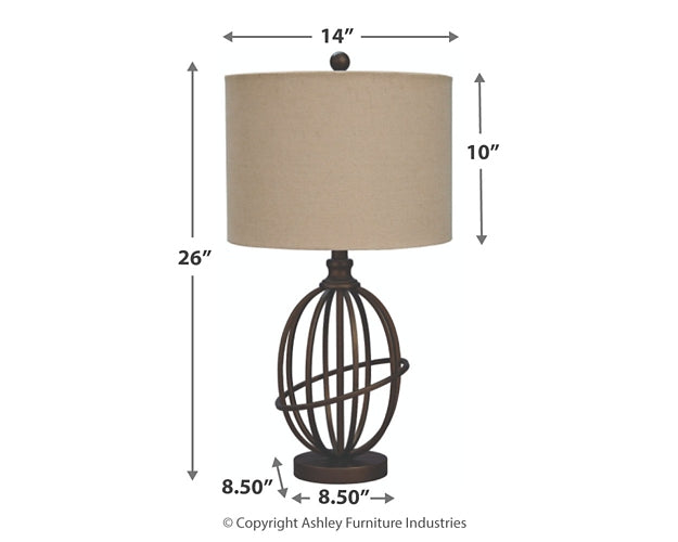 Ashley Express - Manasa Metal Table Lamp (1/CN) at Towne & Country Furniture (AL) furniture, home furniture, home decor, sofa, bedding