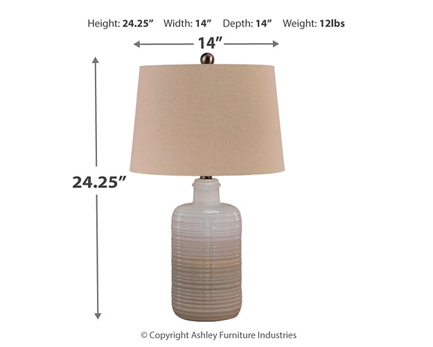 Ashley Express - Marnina Ceramic Table Lamp (2/CN) at Towne & Country Furniture (AL) furniture, home furniture, home decor, sofa, bedding