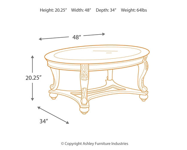 Ashley Express - Norcastle Oval Cocktail Table at Towne & Country Furniture (AL) furniture, home furniture, home decor, sofa, bedding