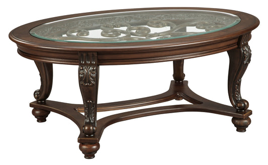 Ashley Express - Norcastle Oval Cocktail Table at Towne & Country Furniture (AL) furniture, home furniture, home decor, sofa, bedding