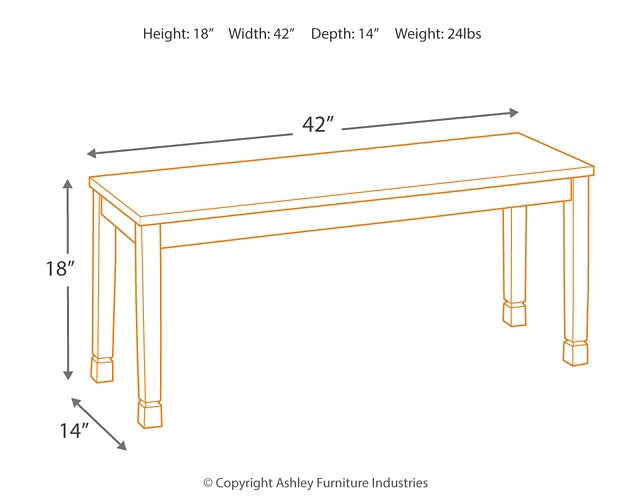 Ashley Express - Owingsville Large Dining Room Bench at Towne & Country Furniture (AL) furniture, home furniture, home decor, sofa, bedding