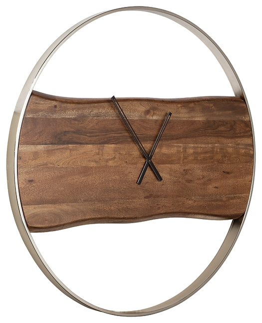 Ashley Express - Panchali Wall Clock at Towne & Country Furniture (AL) furniture, home furniture, home decor, sofa, bedding