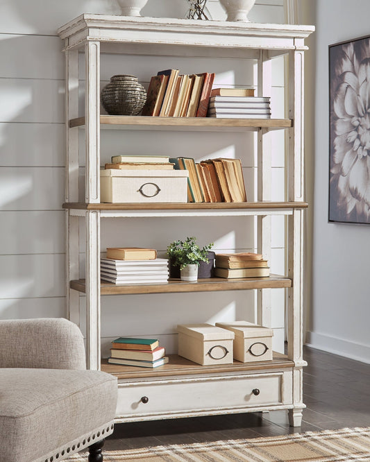 Ashley Express - Realyn Bookcase at Towne & Country Furniture (AL) furniture, home furniture, home decor, sofa, bedding