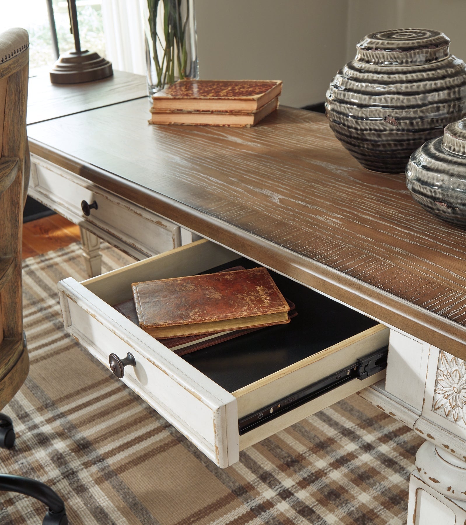Ashley Express - Realyn Home Office Lift Top Desk at Towne & Country Furniture (AL) furniture, home furniture, home decor, sofa, bedding