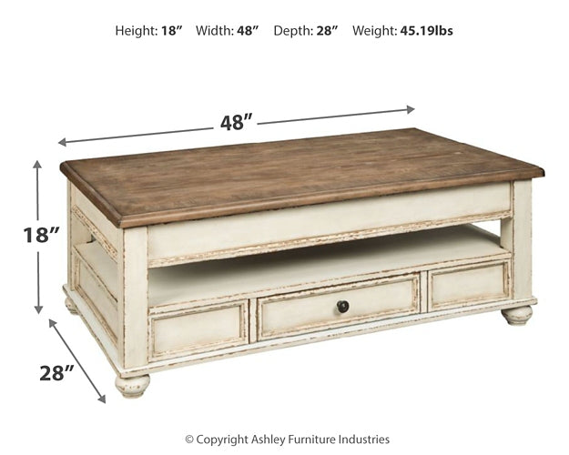 Ashley Express - Realyn Lift Top Cocktail Table at Towne & Country Furniture (AL) furniture, home furniture, home decor, sofa, bedding