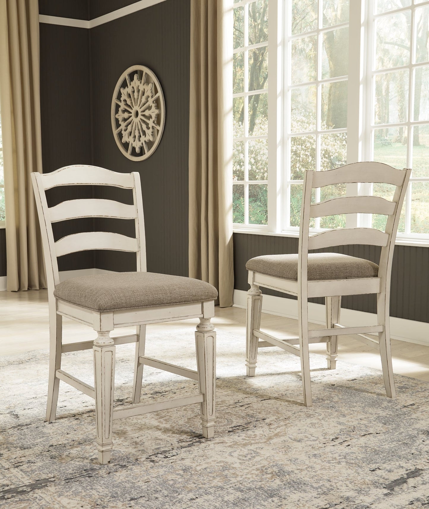 Ashley Express - Realyn Upholstered Barstool (2/CN) at Towne & Country Furniture (AL) furniture, home furniture, home decor, sofa, bedding