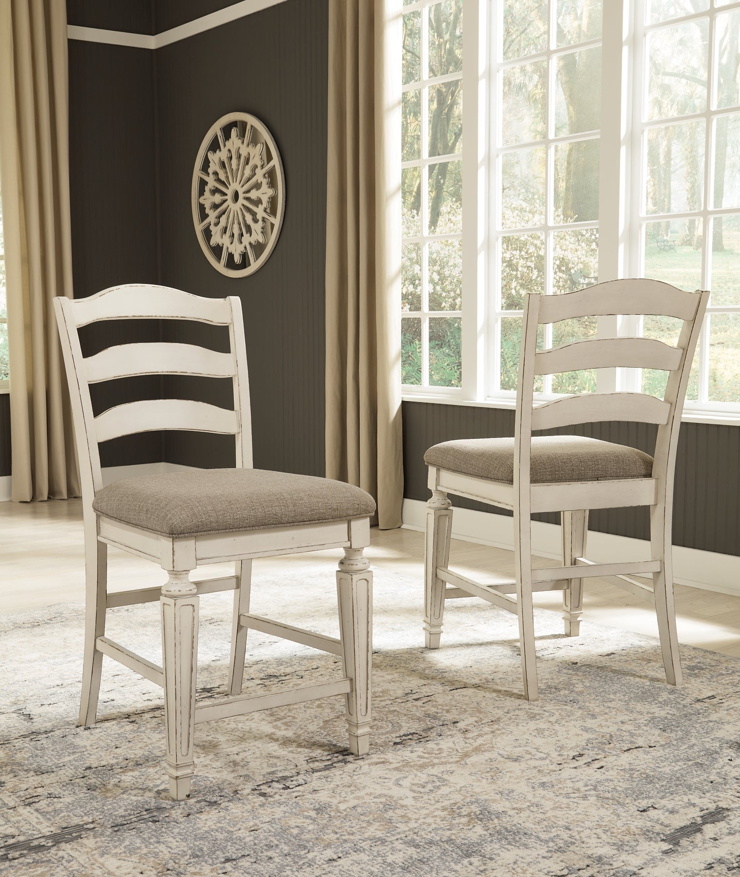 Ashley Express - Realyn Upholstered Barstool (2/CN) at Towne & Country Furniture (AL) furniture, home furniture, home decor, sofa, bedding