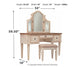 Ashley Express - Realyn Vanity/Mirror/Stool (3/CN) at Towne & Country Furniture (AL) furniture, home furniture, home decor, sofa, bedding