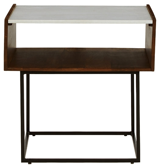 Ashley Express - Rusitori Rectangular End Table at Towne & Country Furniture (AL) furniture, home furniture, home decor, sofa, bedding