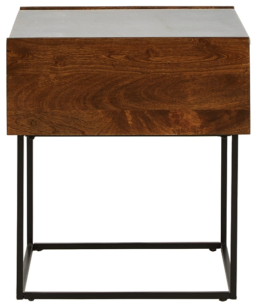 Ashley Express - Rusitori Rectangular End Table at Towne & Country Furniture (AL) furniture, home furniture, home decor, sofa, bedding