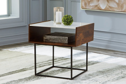 Ashley Express - Rusitori Rectangular End Table at Towne & Country Furniture (AL) furniture, home furniture, home decor, sofa, bedding