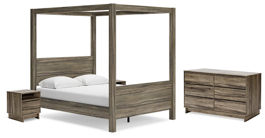 Ashley Express - Shallifer Queen Canopy Bed with Dresser and 2 Nightstands at Towne & Country Furniture (AL) furniture, home furniture, home decor, sofa, bedding
