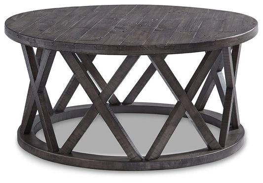 Ashley Express - Sharzane Round Cocktail Table at Towne & Country Furniture (AL) furniture, home furniture, home decor, sofa, bedding