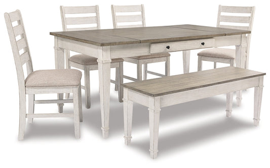 Ashley Express - Skempton Dining Table and 4 Chairs and Bench at Towne & Country Furniture (AL) furniture, home furniture, home decor, sofa, bedding