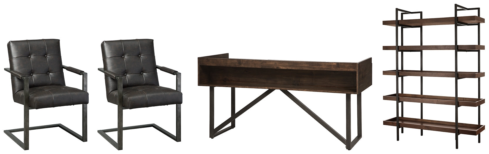 Ashley Express - Starmore Home Office Desk with Chair and Storage at Towne & Country Furniture (AL) furniture, home furniture, home decor, sofa, bedding