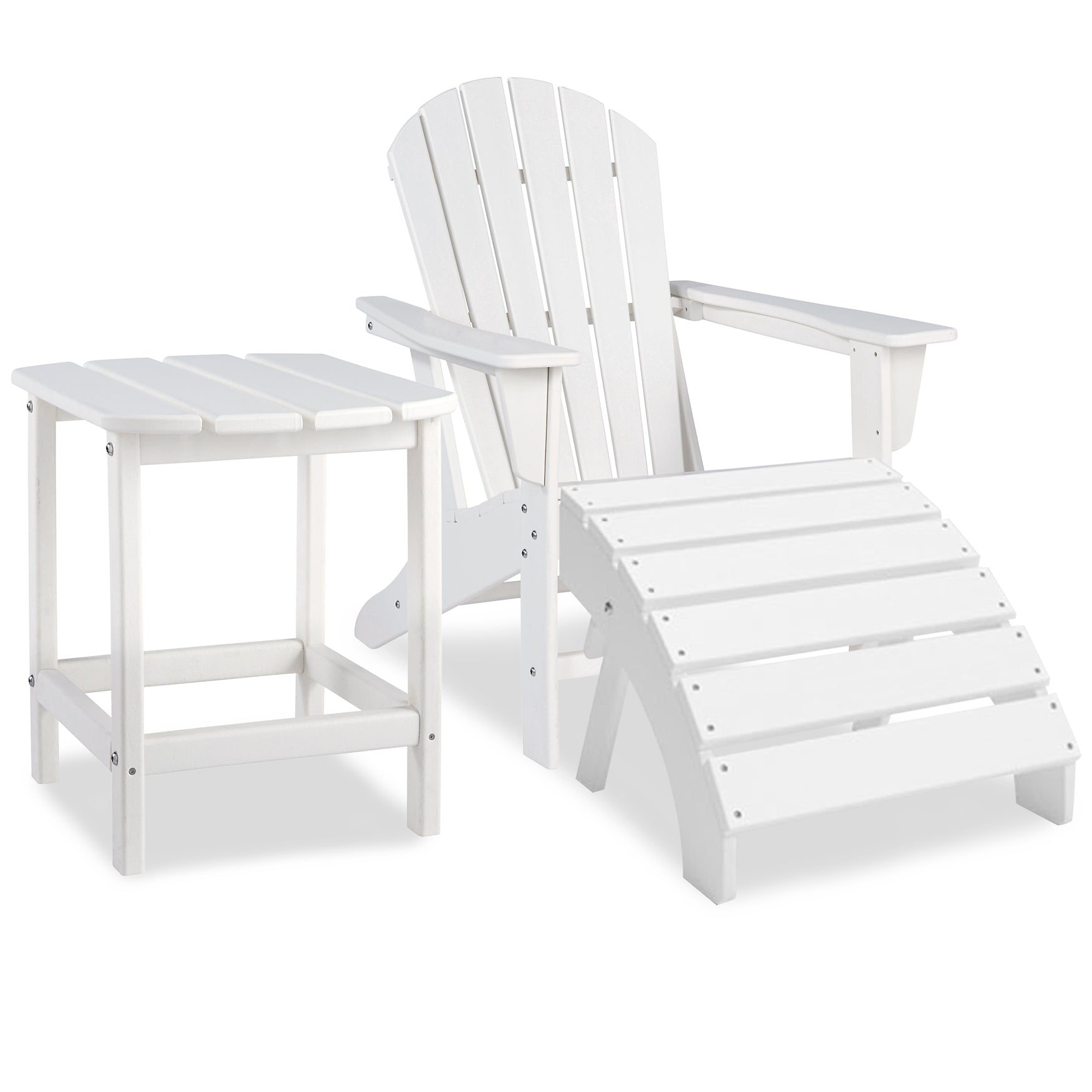 Ashley Express - Sundown Treasure Outdoor Adirondack Chair and Ottoman with Side Table at Towne & Country Furniture (AL) furniture, home furniture, home decor, sofa, bedding
